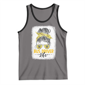 Messy Bun School Bus Driver Life Tank Top TS14 Deep Heather Black Print Your Wear
