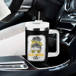 Messy Bun School Bus Driver Life Tumbler With Handle TS14 Print Your Wear