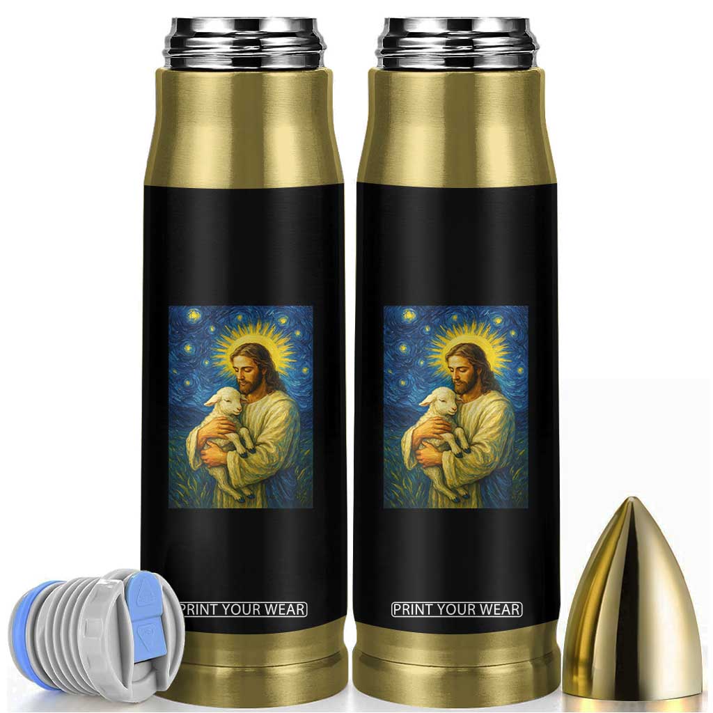 Jesus Christian Bullet Tumbler Hug Lamb Starry Night Van Gogh TS14 Black Print Your Wear