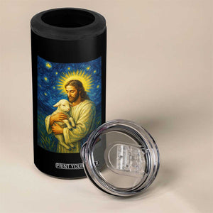 Jesus Christian 4 in 1 Can Cooler Tumbler Hug Lamb Starry Night Van Gogh TS14 Print Your Wear