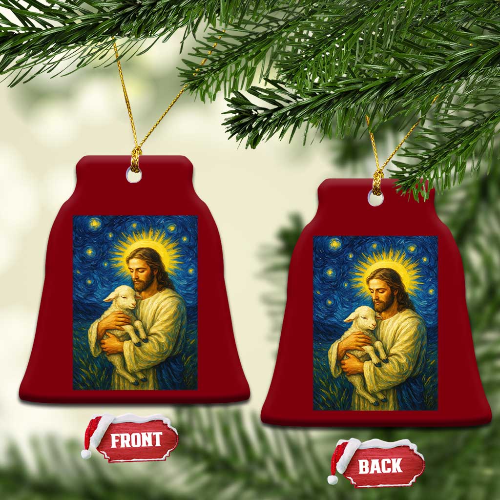 Jesus Christian Ceramic Ornament Hug Lamb Starry Night Van Gogh TS14 Print Your Wear