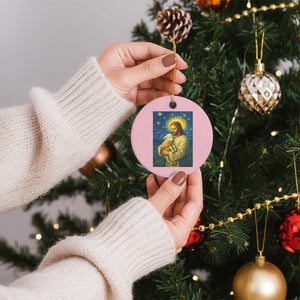 Jesus Christian Ceramic Ornament Hug Lamb Starry Night Van Gogh TS14 1pc Light Pink Print Your Wear