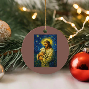 Jesus Christian Ceramic Ornament Hug Lamb Starry Night Van Gogh TS14 1pc Mocha Print Your Wear