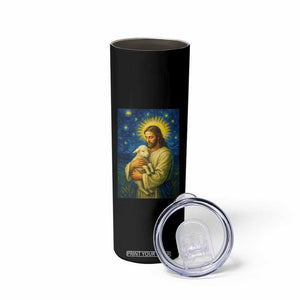 Jesus Christian Skinny Tumbler Hug Lamb Starry Night Van Gogh TS14 Print Your Wear