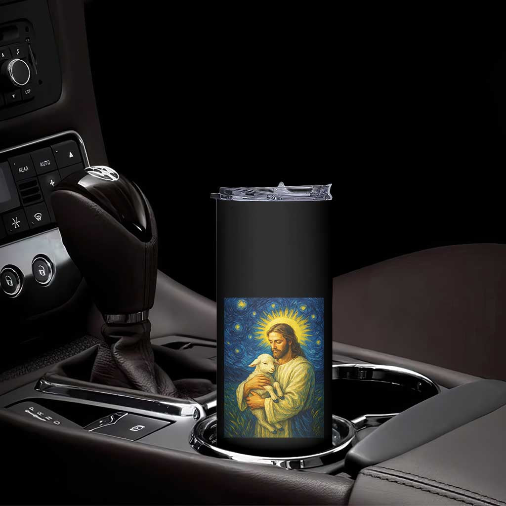 Jesus Christian Skinny Tumbler Hug Lamb Starry Night Van Gogh TS14 Print Your Wear