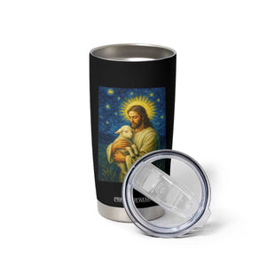 Jesus Christian Tumbler Cup Hug Lamb Starry Night Van Gogh TS14 Print Your Wear