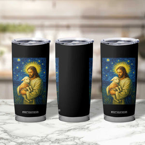 Jesus Christian Tumbler Cup Hug Lamb Starry Night Van Gogh TS14 Print Your Wear