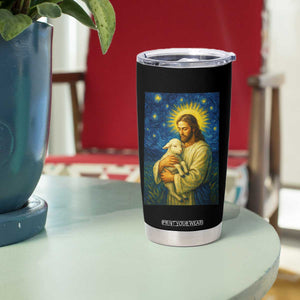 Jesus Christian Tumbler Cup Hug Lamb Starry Night Van Gogh TS14 Print Your Wear