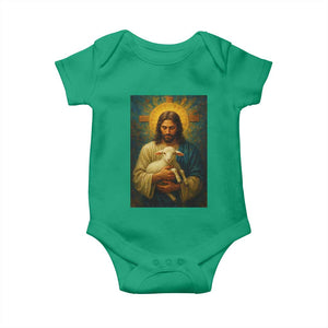 Jesus Christian Baby Onesie Hug Lamb Faith Easter TS14 Irish Green Print Your Wear
