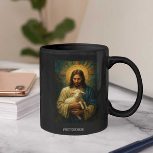 Jesus Christian Coffee Mug Hug Lamb Faith Easter TS14 Print Your Wear