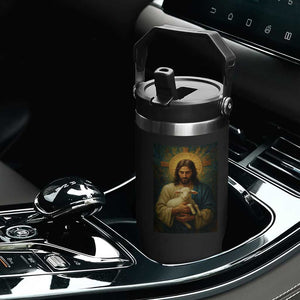 Jesus Christian Flip Straw Tumbler Hug Lamb Faith Easter TS14 Print Your Wear