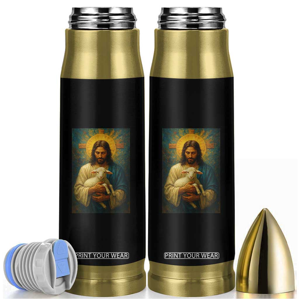 Jesus Christian Bullet Tumbler Hug Lamb Faith Easter TS14 Black Print Your Wear