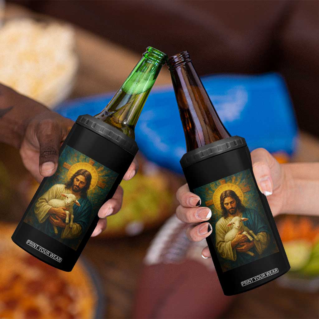Jesus Christian 4 in 1 Can Cooler Tumbler Hug Lamb Faith Easter TS14 Print Your Wear