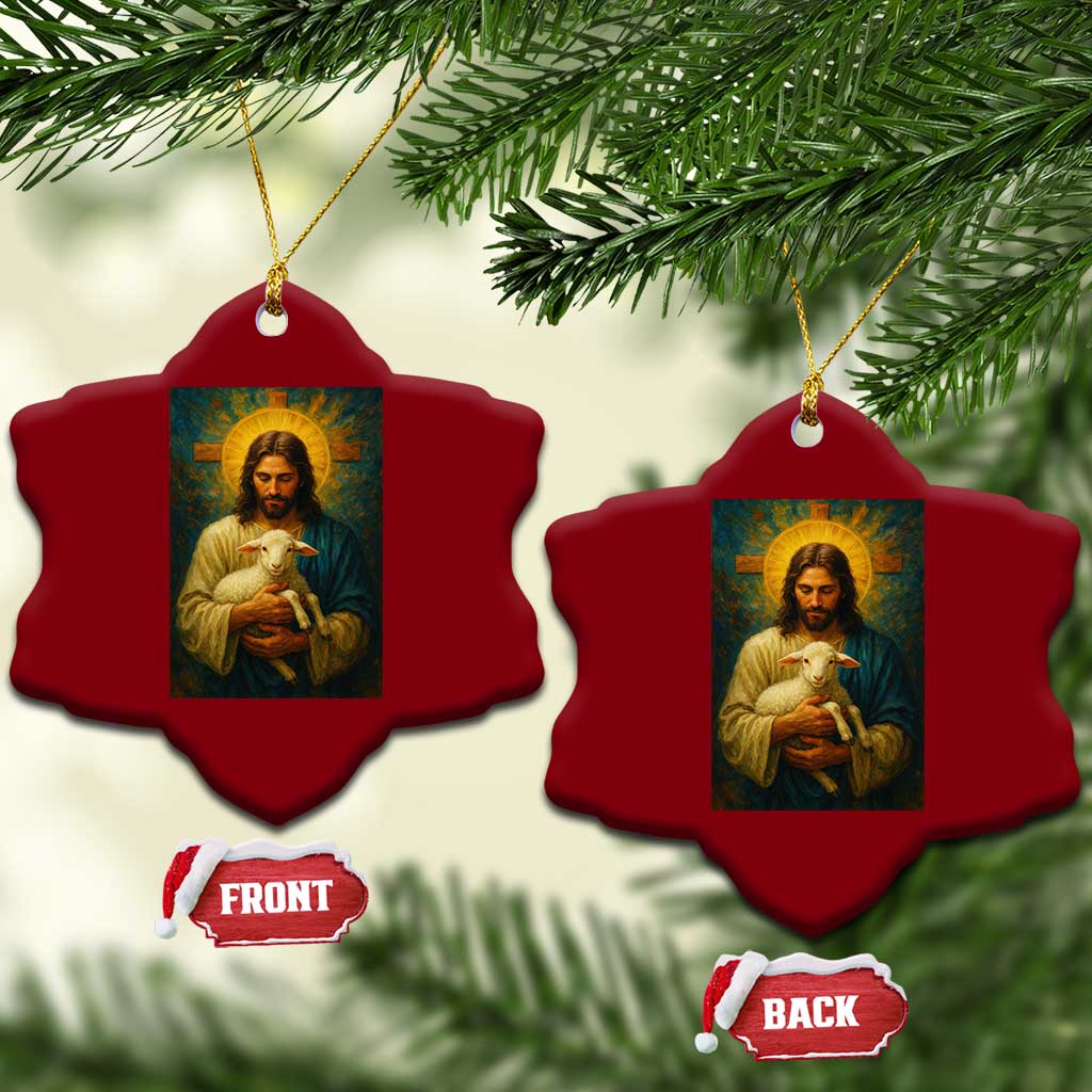 Jesus Christian Ceramic Ornament Hug Lamb Faith Easter TS14 Print Your Wear