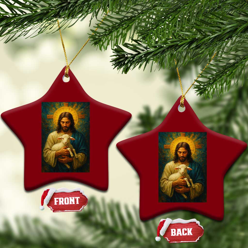 Jesus Christian Ceramic Ornament Hug Lamb Faith Easter TS14 Print Your Wear