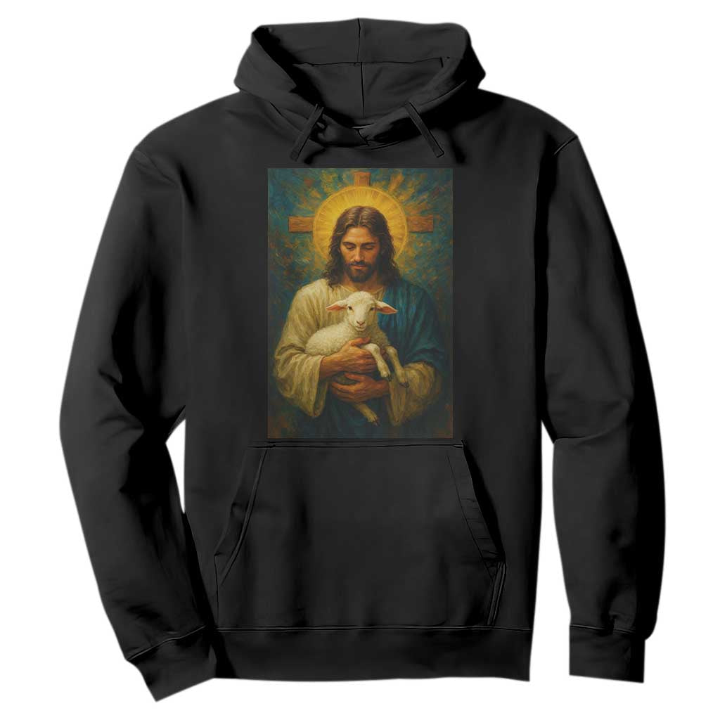 Jesus Christian Hoodie Hug Lamb Faith Easter TS14 Black Print Your Wear