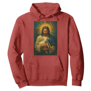 Jesus Christian Hoodie Hug Lamb Faith Easter TS14 Red Print Your Wear