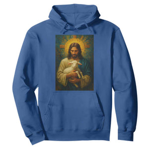 Jesus Christian Hoodie Hug Lamb Faith Easter TS14 Royal Blue Print Your Wear