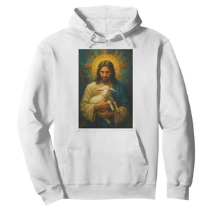 Jesus Christian Hoodie Hug Lamb Faith Easter TS14 White Print Your Wear