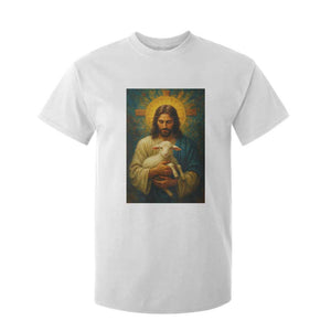 Jesus Christian T Shirt For Kid Hug Lamb Faith Easter TS14 White Print Your Wear