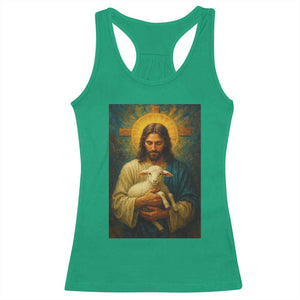 Jesus Christian Racerback Tank Top Hug Lamb Faith Easter TS14 Irish Green Print Your Wear