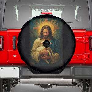 Jesus Christian Spare Tire Cover Hug Lamb Faith Easter TS14 Black Print Your Wear