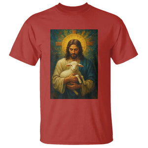 Jesus Christian T Shirt Hug Lamb Faith Easter TS14 Red Print Your Wear