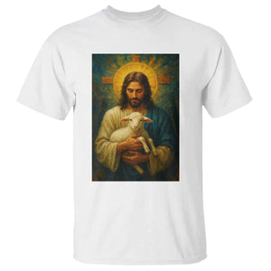 Jesus Christian T Shirt Hug Lamb Faith Easter TS14 White Print Your Wear