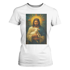 Jesus Christian T Shirt For Women Hug Lamb Faith Easter TS14 White Print Your Wear