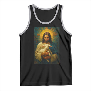 Jesus Christian Tank Top Hug Lamb Faith Easter TS14 Black Athletic Heather Print Your Wear