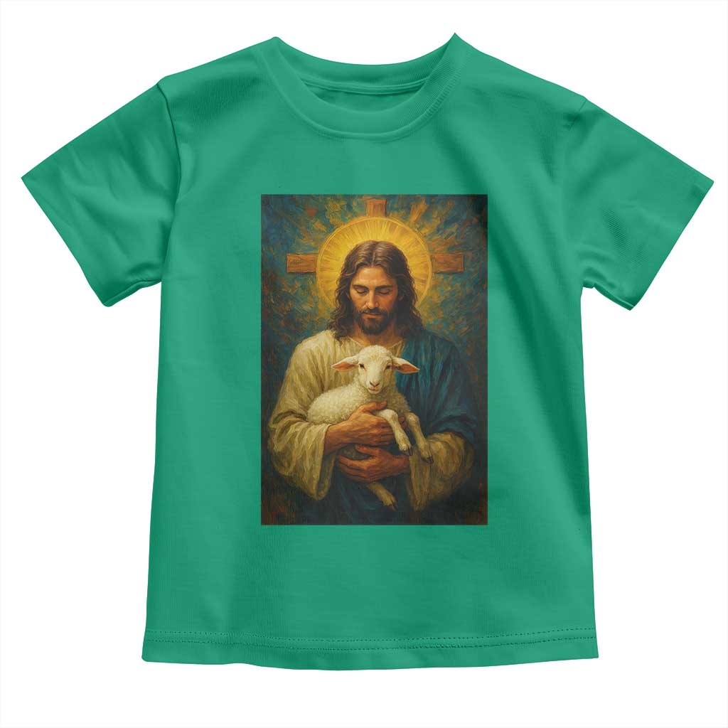 Jesus Christian Toddler T Shirt Hug Lamb Faith Easter TS14 Irish Green Print Your Wear
