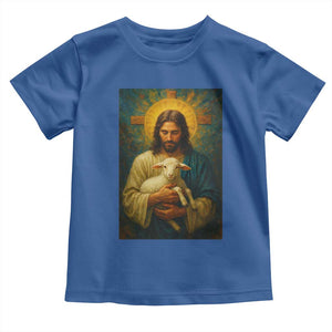 Jesus Christian Toddler T Shirt Hug Lamb Faith Easter TS14 Royal Blue Print Your Wear