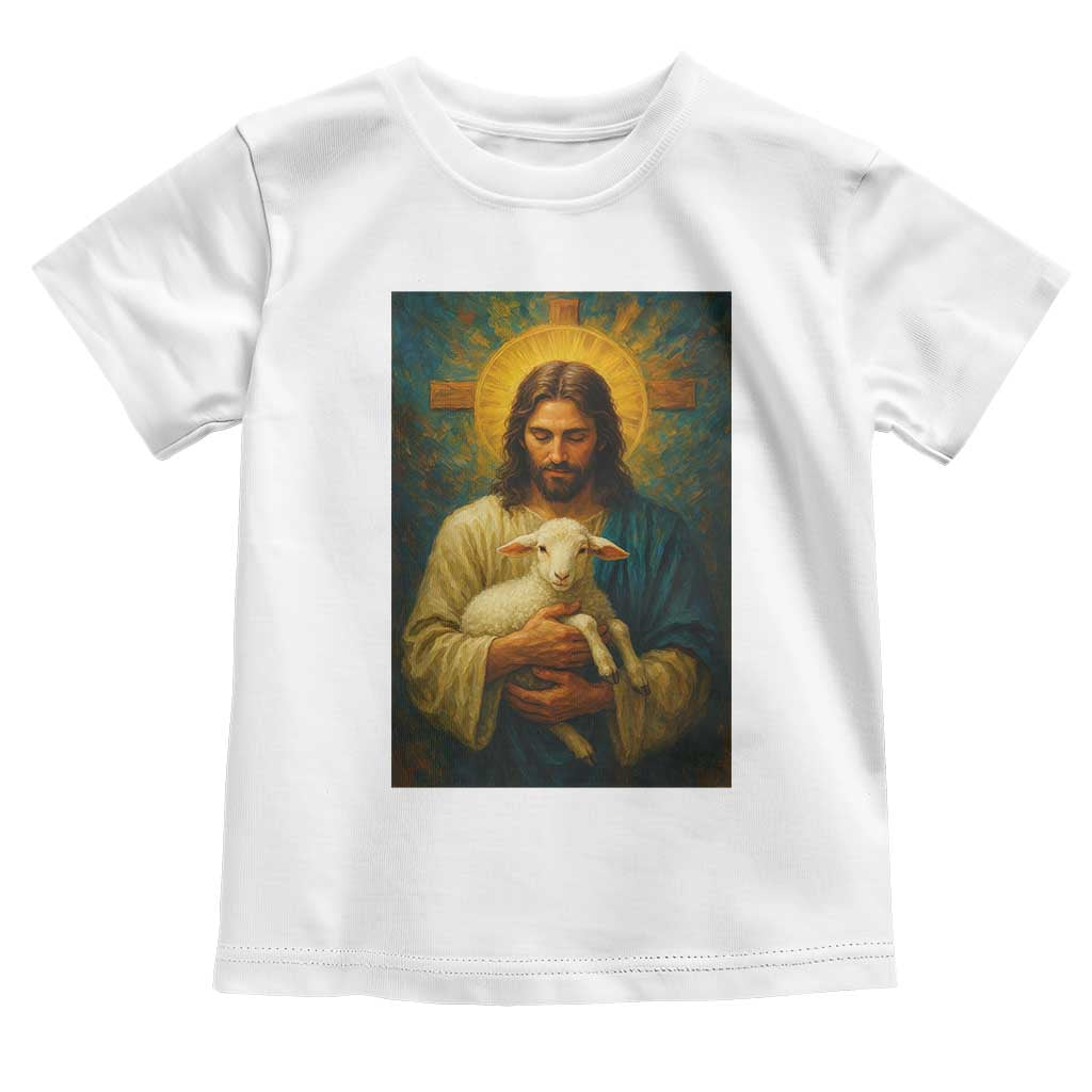 Jesus Christian Toddler T Shirt Hug Lamb Faith Easter TS14 White Print Your Wear