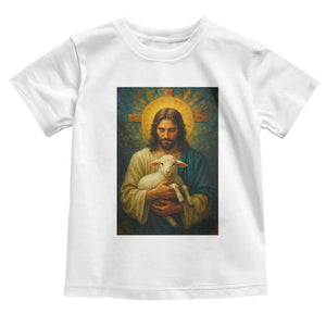 Jesus Christian Toddler T Shirt Hug Lamb Faith Easter TS14 White Print Your Wear
