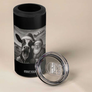 Funny Santa Selfie with Cow Christmas 4 in 1 Can Cooler Tumbler TS14 Print Your Wear