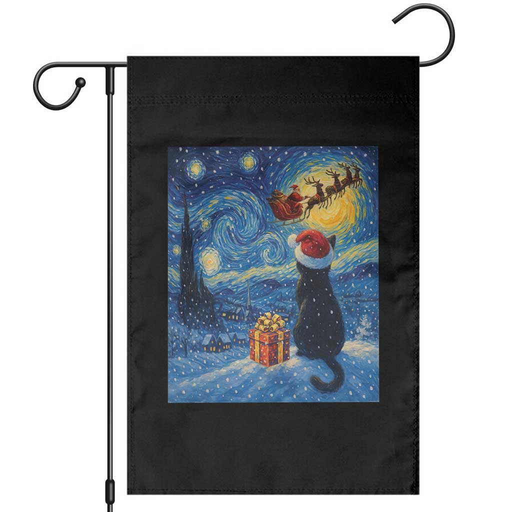 Cat Starry Night Christmas Garden Flag Van Gogh Cat Lover Xmas TS14 Black Print Your Wear