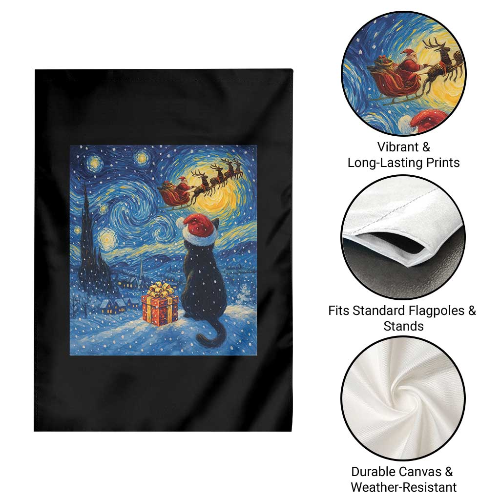 Cat Starry Night Christmas Garden Flag Van Gogh Cat Lover Xmas TS14 Print Your Wear