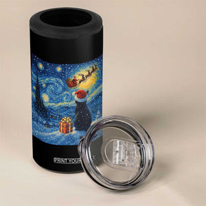 Cat Starry Night Christmas 4 in 1 Can Cooler Tumbler Van Gogh Cat Lover Xmas TS14 Print Your Wear