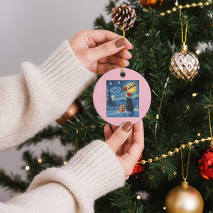 Cat Starry Night Xmas Ceramic Ornament Van Gogh Cat Lover Xmas TS14 1pc Light Pink Print Your Wear