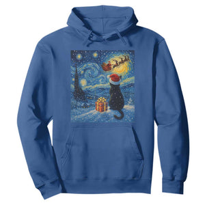 Cat Starry Night Christmas Hoodie Van Gogh Cat Lover Xmas TS14 Royal Blue Print Your Wear