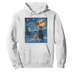 Cat Starry Night Christmas Hoodie Van Gogh Cat Lover Xmas TS14 White Print Your Wear