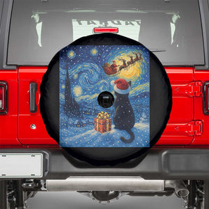 Cat Starry Night Christmas Spare Tire Cover Van Gogh Cat Lover Xmas TS14 Black Print Your Wear