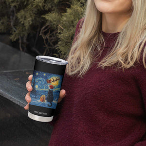 Cat Starry Night Christmas Tumbler Cup Van Gogh Cat Lover Xmas TS14 Print Your Wear