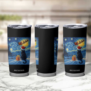 Cat Starry Night Christmas Tumbler Cup Van Gogh Cat Lover Xmas TS14 Print Your Wear