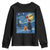 Cat Starry Night Christmas Youth Sweatshirt Van Gogh Cat Lover Xmas TS14 Black Print Your Wear