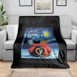 Funny Couples Christmas Throw Blanket Cats Lover Starry Night TS14 Print Your Wear