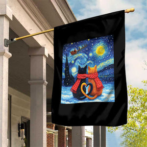 Funny Couples Christmas Garden Flag Cats Lover Starry Night TS14 Print Your Wear