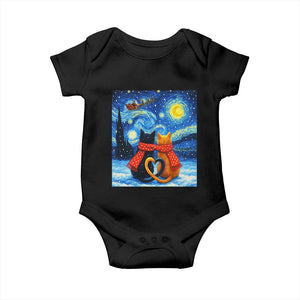 Funny Couples Christmas Baby Onesie Cats Lover Starry Night TS14 Black Print Your Wear