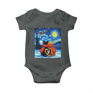 Funny Couples Christmas Baby Onesie Cats Lover Starry Night TS14 Dark Heather Print Your Wear