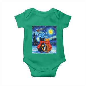 Funny Couples Christmas Baby Onesie Cats Lover Starry Night TS14 Irish Green Print Your Wear